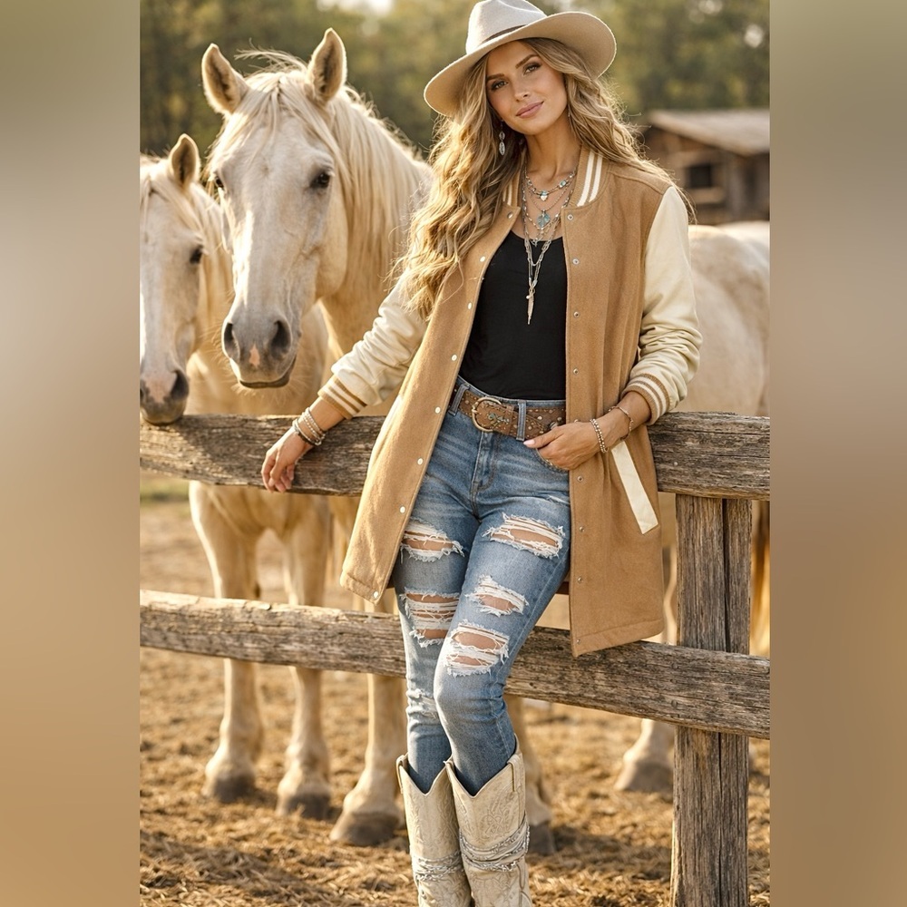 ROOTS leather sleeves Sorority (award jacket ) w wool body w academia vibe